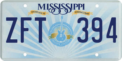 MS license plate ZFT394