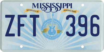 MS license plate ZFT396