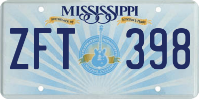 MS license plate ZFT398