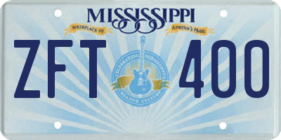 MS license plate ZFT400