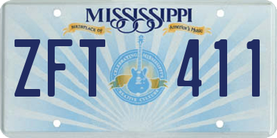 MS license plate ZFT411