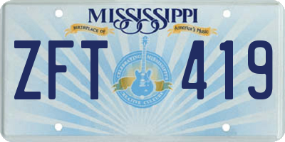 MS license plate ZFT419