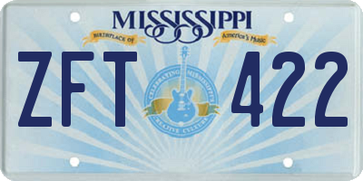 MS license plate ZFT422