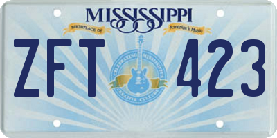 MS license plate ZFT423
