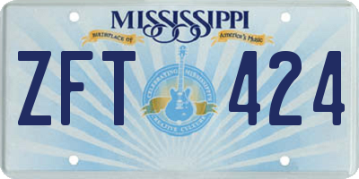 MS license plate ZFT424