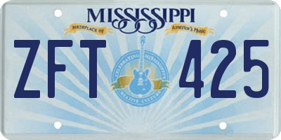MS license plate ZFT425
