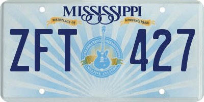 MS license plate ZFT427