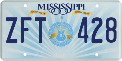 MS license plate ZFT428