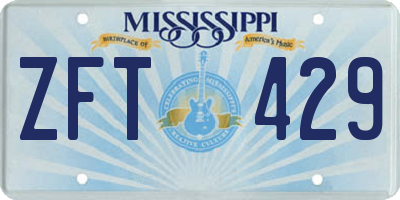 MS license plate ZFT429