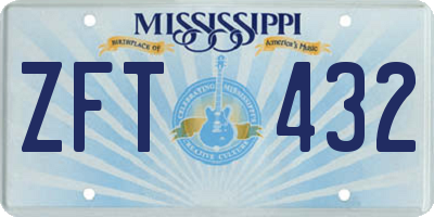 MS license plate ZFT432
