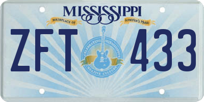 MS license plate ZFT433