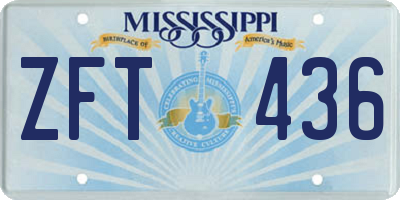 MS license plate ZFT436