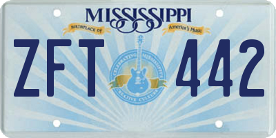 MS license plate ZFT442