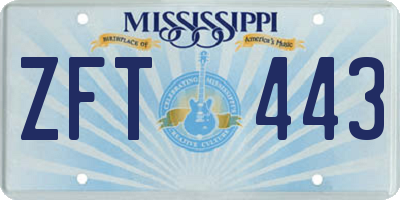 MS license plate ZFT443
