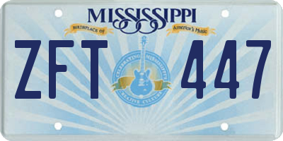 MS license plate ZFT447
