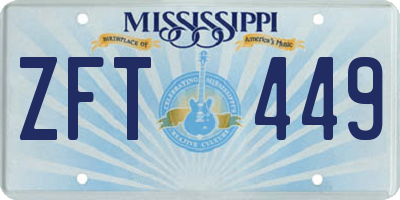 MS license plate ZFT449