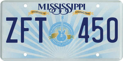 MS license plate ZFT450
