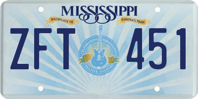 MS license plate ZFT451