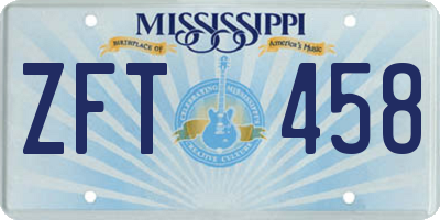 MS license plate ZFT458