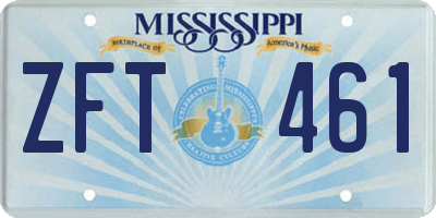 MS license plate ZFT461
