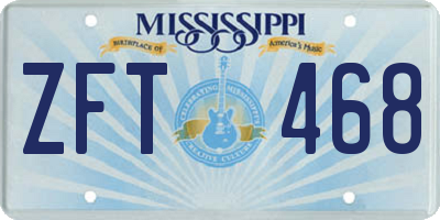MS license plate ZFT468