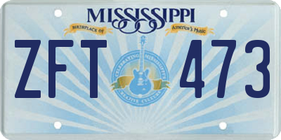 MS license plate ZFT473