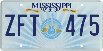 MS license plate ZFT475