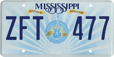 MS license plate ZFT477