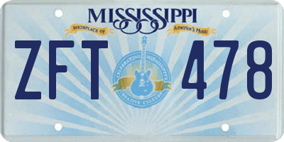 MS license plate ZFT478