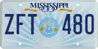 MS license plate ZFT480