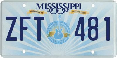 MS license plate ZFT481