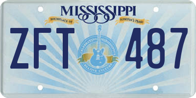 MS license plate ZFT487