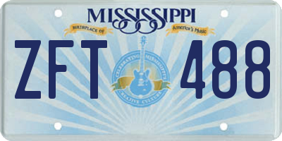 MS license plate ZFT488