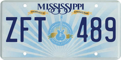 MS license plate ZFT489