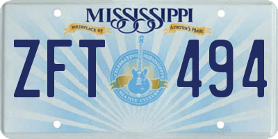 MS license plate ZFT494
