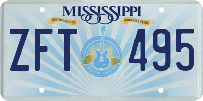 MS license plate ZFT495