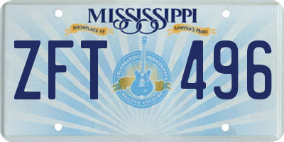 MS license plate ZFT496