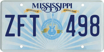 MS license plate ZFT498