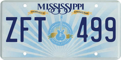 MS license plate ZFT499