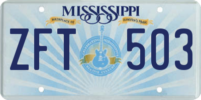 MS license plate ZFT503