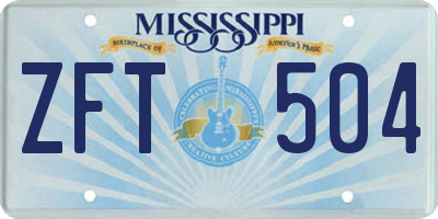 MS license plate ZFT504