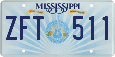 MS license plate ZFT511