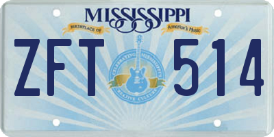 MS license plate ZFT514