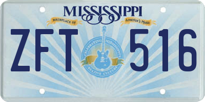 MS license plate ZFT516