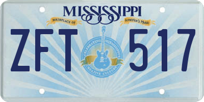 MS license plate ZFT517