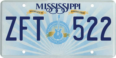 MS license plate ZFT522