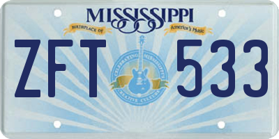 MS license plate ZFT533