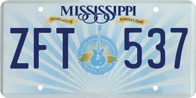MS license plate ZFT537