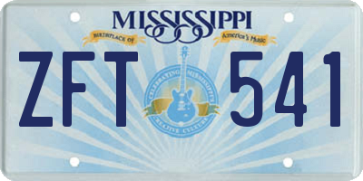MS license plate ZFT541