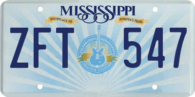 MS license plate ZFT547